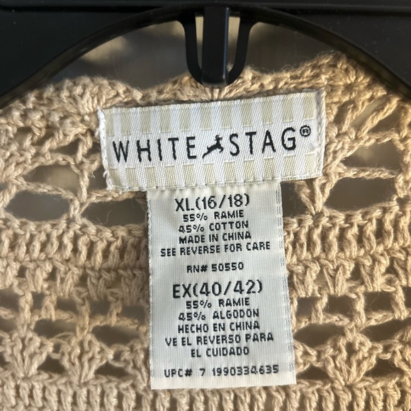 White Stag XL crocheted cardigan - Picture 3 of 3